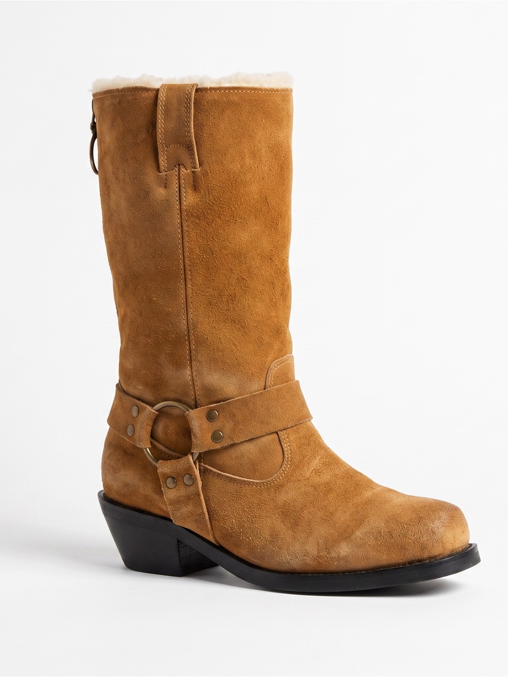 FLURRIES SUEDE SHERPA PULL ON HARNESS BOOTS US 7